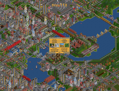The title screen from OpenTTD 1.4.