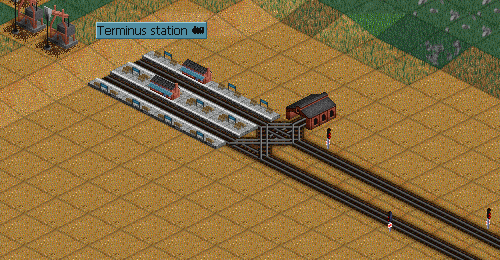Terminus station with one line connecting